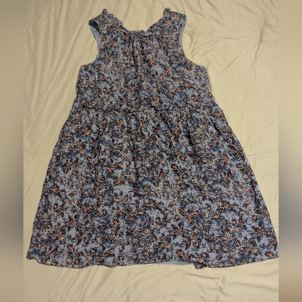 Womens sleeveless blue floral dress